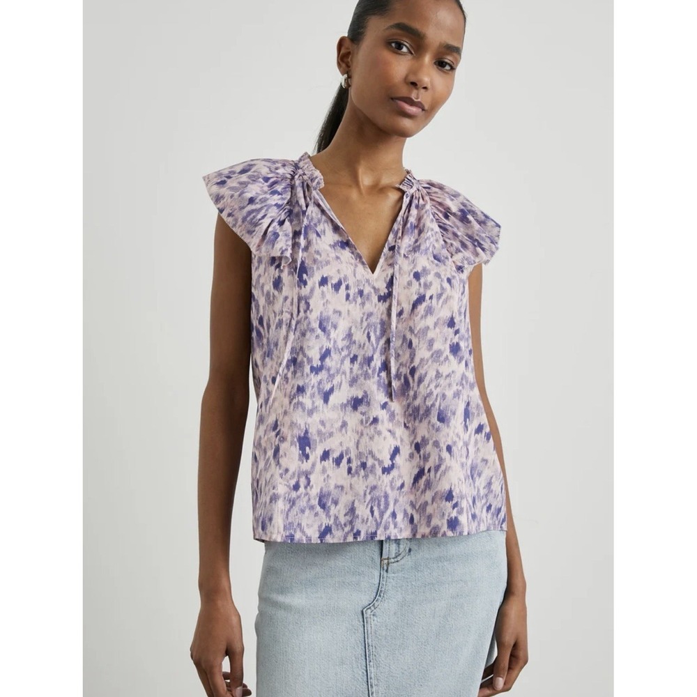 NWT Rails Karysa Top Pink Ikat 100% Cotton Blouse Size L